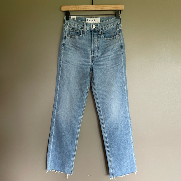 NWOT FRANK & EILEEN MONAGHAN Mom Jean Size 24 Blue Denim High Waist Straight Leg - Picture 5 of 16